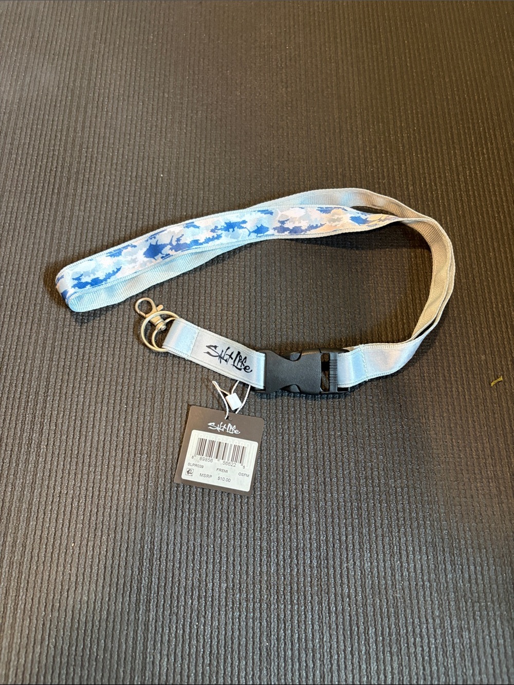 Salt Life Kids Light Blue and White Ocean Print Lanyard